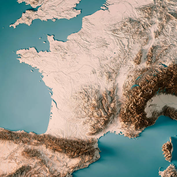 istock France Country 3D Render Topographic Map Neutral 835874756