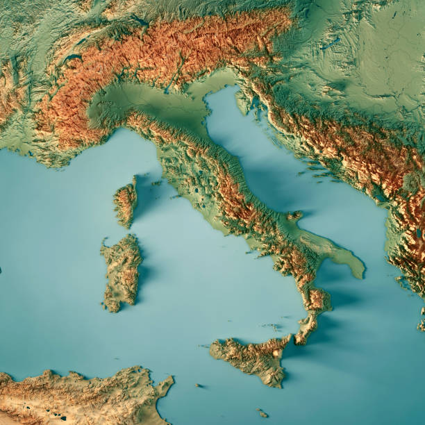 istock Italy Country 3D Render Topographic Map 835874798