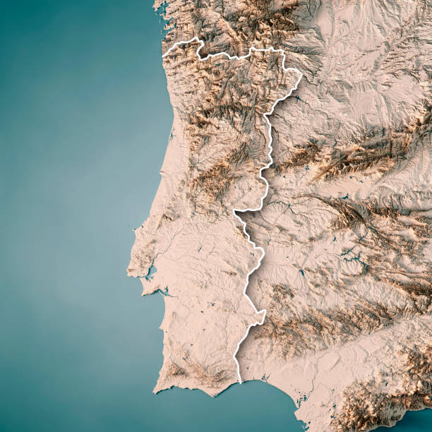 istock Portugal Country 3D Render Topographic Map Neutral Border 835876200