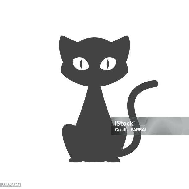 Black Cat Vector Stock Illustration - Download Image Now - Animal, Black Color, Cartoon