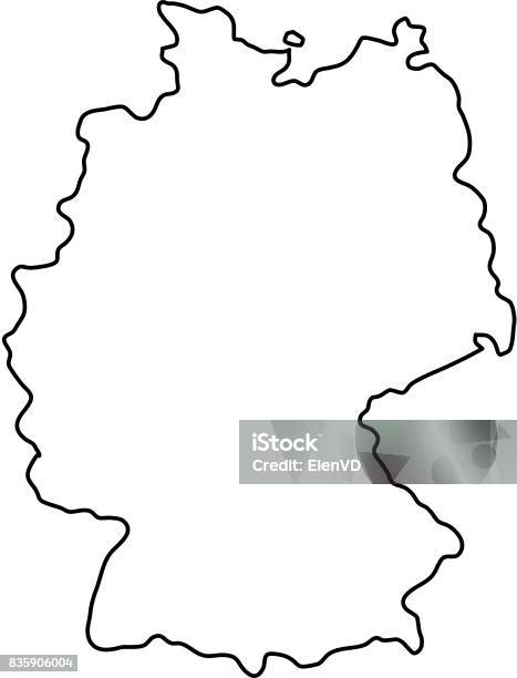 Allemagne Carte Des Courbes De Contour Noirs Dillustration Vectorielle Vecteurs libres de droits et plus d'images vectorielles de Allemagne