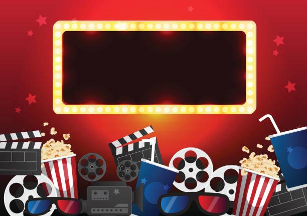 istock Movie cinema poster design. Vector template banner for show with seats, popcorn, tickets 835910420