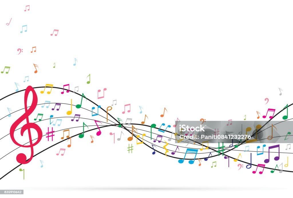 Zusammenfassung Hintergrund mit Noten. Vektor-Illustration - Lizenzfrei Note Vektorgrafik