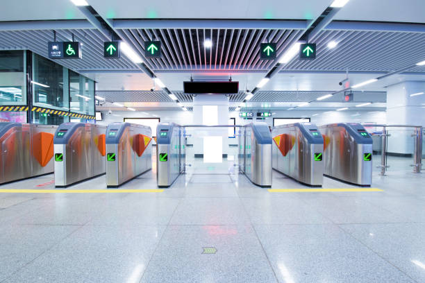 istock Subway station pedestrian access gates 835922856