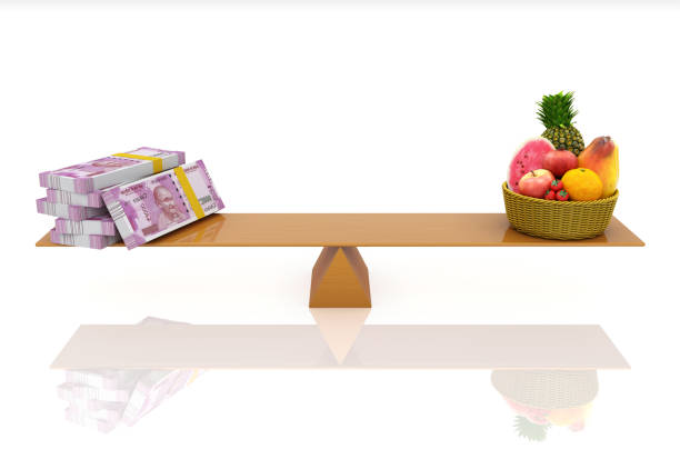istock Indian Currency with Fruits 835922980