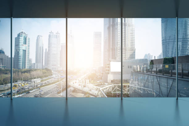 istock Asphalt road and modern city 835926016