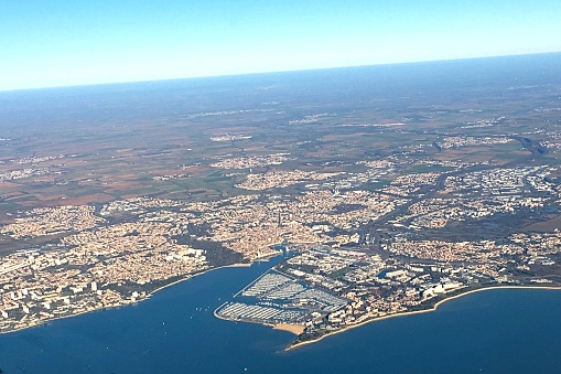 La rochelle  sky view from airplane ulm