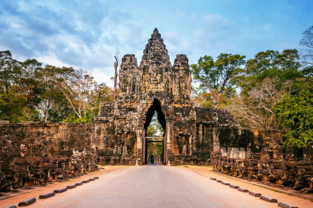 istock sculptures in the South Gate of Angkor Wat, Siem Reap, Cambodia. 835943708