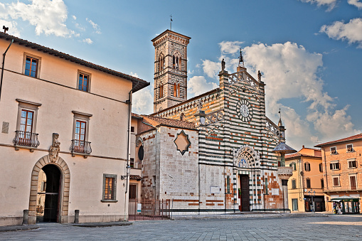 Prato, Tuscany, Italy: medieval catholic cathedral, one of the most lovely Gothic-Romanesque Tuscan buildings