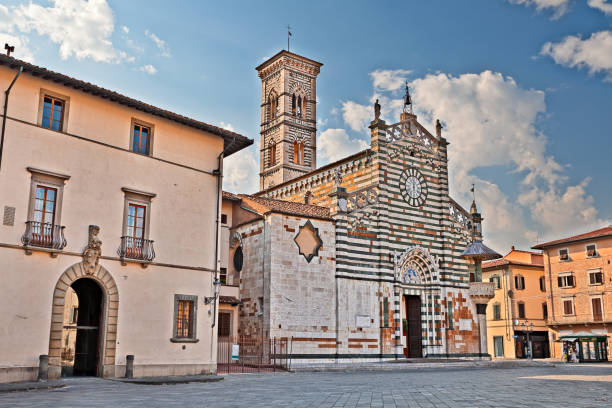 Prato, Tuscany, Italy: the medieval cathedral stock photo