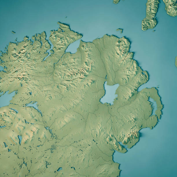 istock Northern Ireland Country 3D Render Topographic Map 835950168