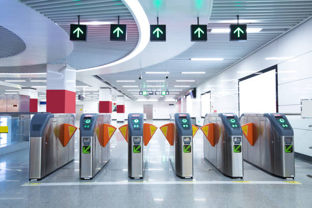 istock Subway station pedestrian access gates 835952464