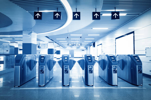istock Subway station pedestrian access gates 835952488