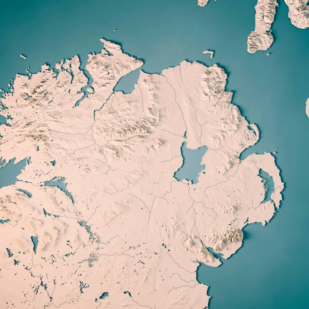 istock Northern Ireland Country 3D Render Topographic Map Neutral 835952508