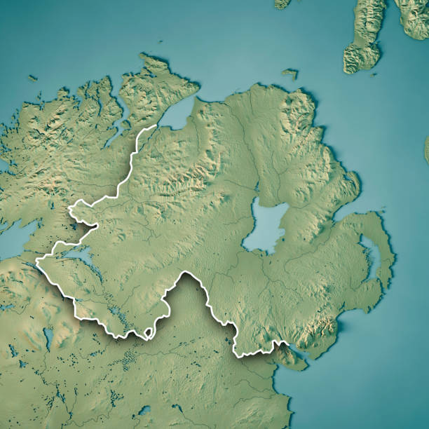 istock Northern Ireland Country 3D Render Topographic Map Border 835952552