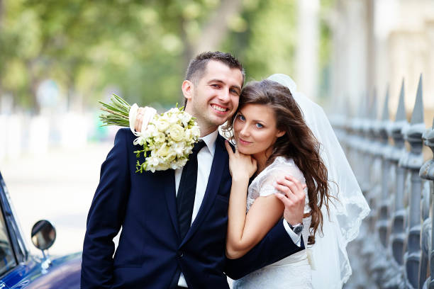 istock Happy bride and groom. Wedding couple 835958158