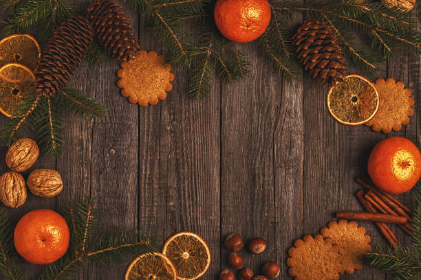 istock Christmas wooden background. 835970680