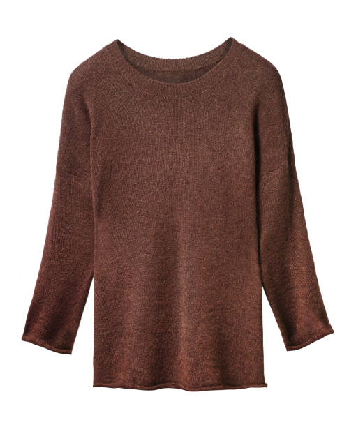 istock Classic brown woman sweater isolated on white 835971100
