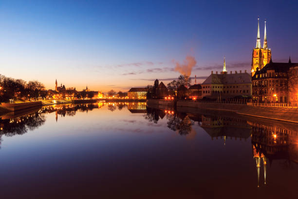 istock Wroclaw Cathedral and city panorama at night 835994708