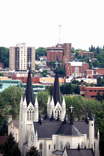 istock Medicine Hat Alberta Downtown Skyline With Catholic Church 835998000