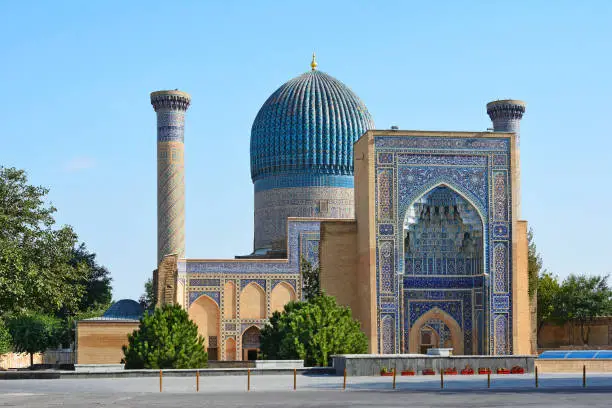 Gur Emir mausoleum of the asian famous historical personality Tamerlane or Amir Timur in Samarkand, Uzbekistan