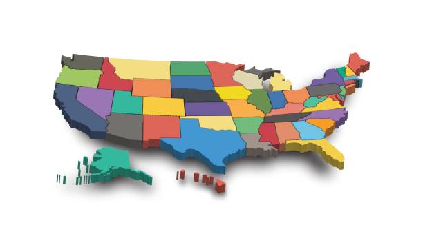 istock 3D Map of United state of america 835999186