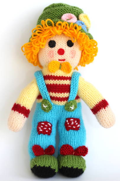 istock Knitted soft toy wool scarecrow 835999558