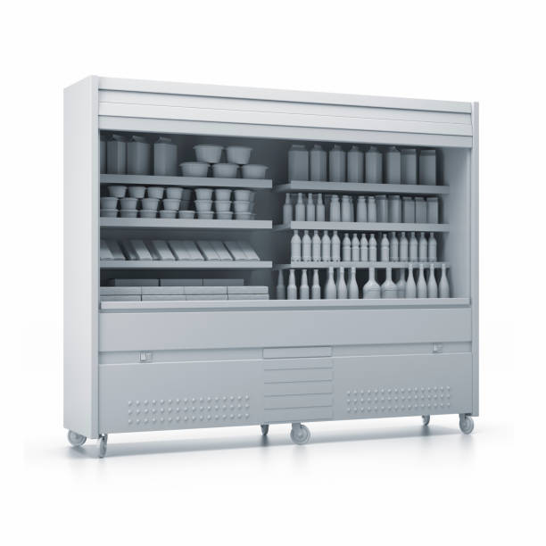 istock Blank supermarket products on shelves and pegboard 836002334
