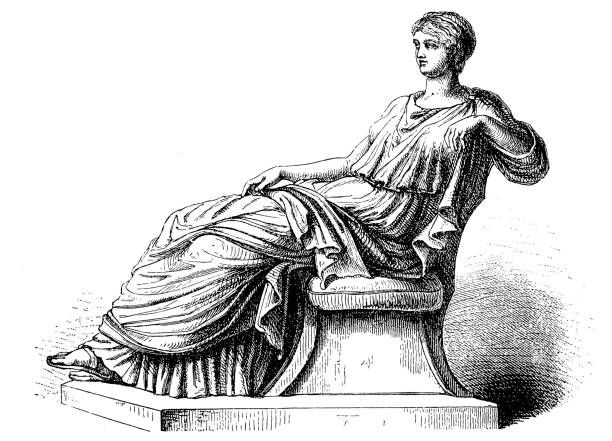 ilustrações, clipart, desenhos animados e ícones de agripina (14 a.c. - 33) - statue women sculpture italian culture