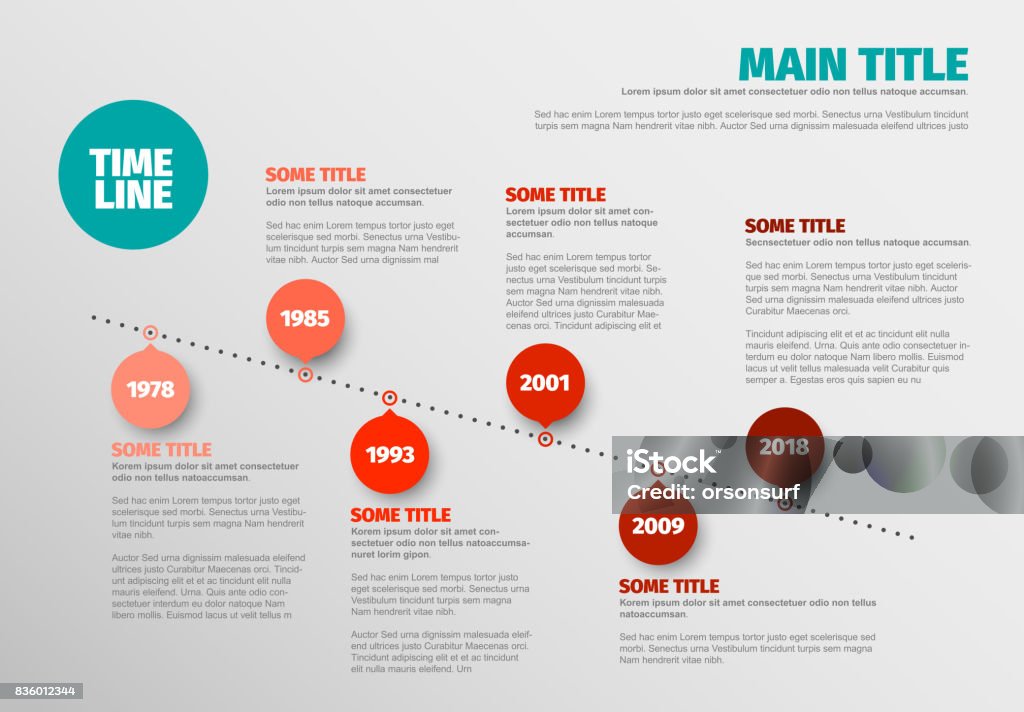 Timeline Example Easy Simple Timeline Template Stock Illustration - Download Image Now ...