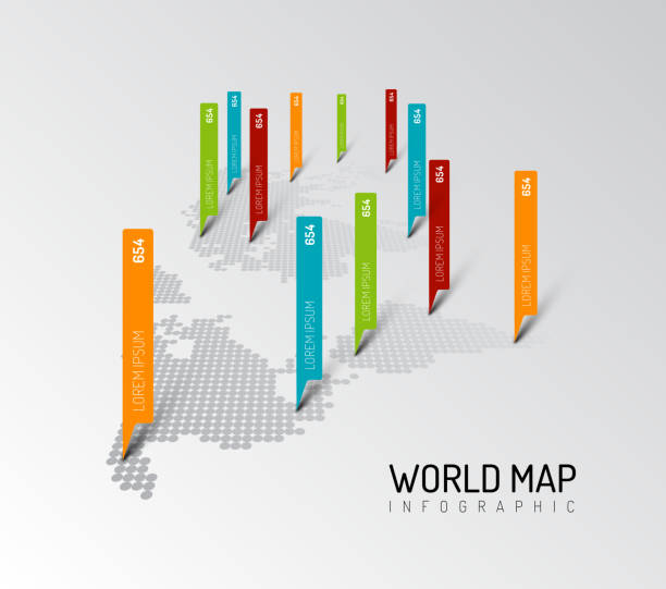 Light World map with droplets pointer marks Light World map infographic template with pointer marks mapa stock illustrations