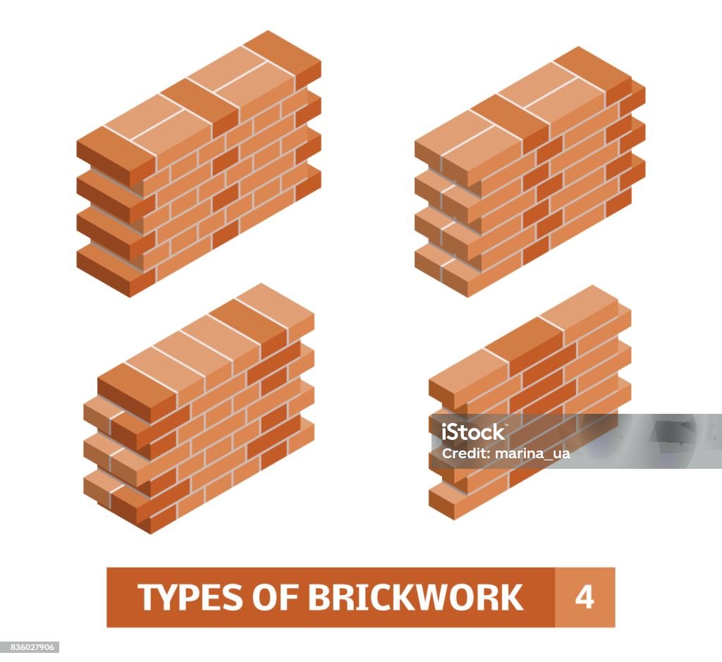 Two Course Brick Isometric Brick Course Patterns Stock Illustration - Download Image Now ...