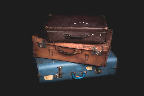 istock Set of old suitcases, Vintage baggage 836034334