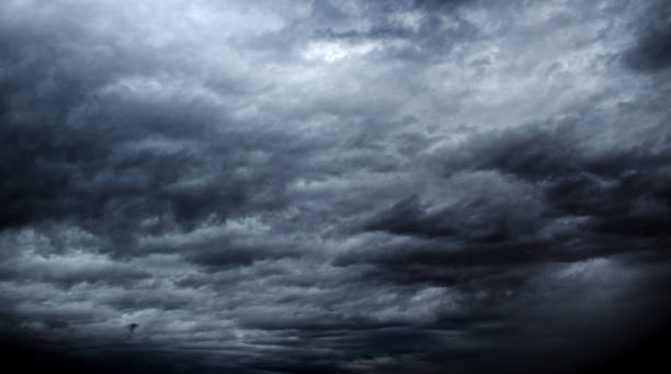 Really bad weather cloud scape, black rain storm clouds