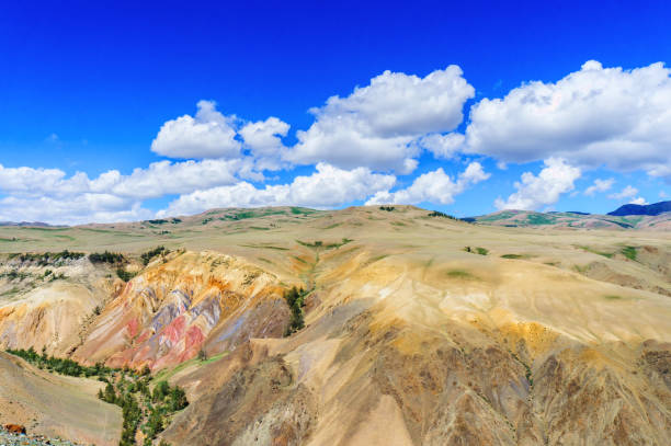istock Multicolor soil of mercury occurrence in Altai steppe 836044670