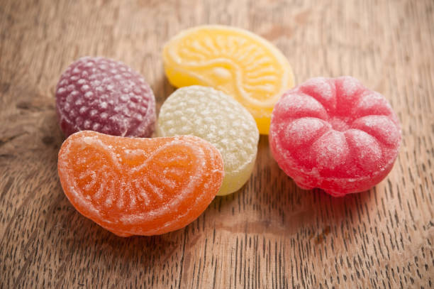 traditional candy on wooden background