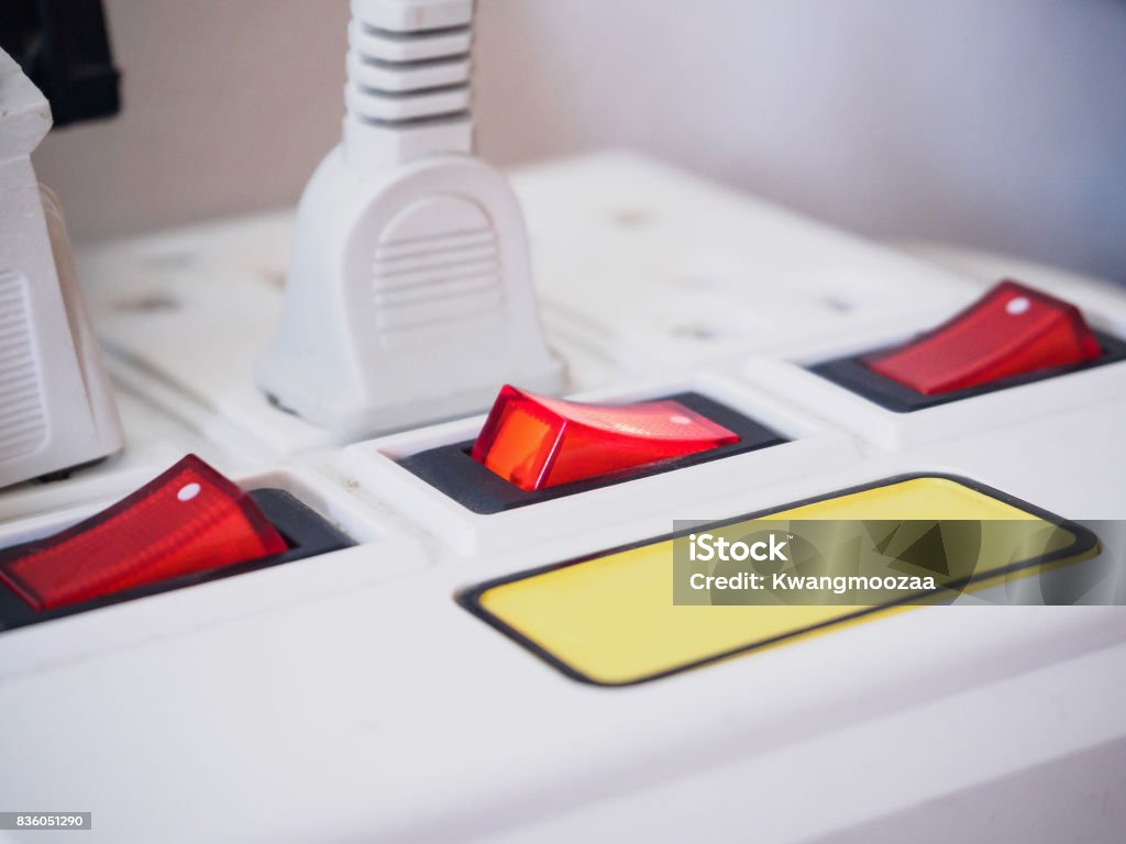 Multipule Power Socket Multiple Power Socket With Connected Plugs Stock Photo - Download Image ...
