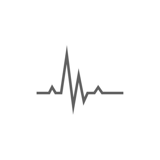 hheart beat cardiogram linie-icon - isolierte farbe grafiken stock-grafiken, -clipart, -cartoons und -symbole