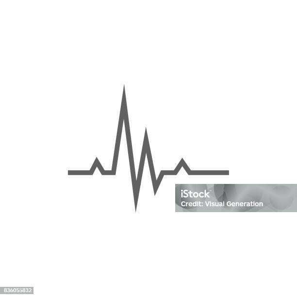Hheart Beat Cardiogram Line Icon Stock Illustration - Download Image Now - Electrocardiography, Icon Symbol, Curve
