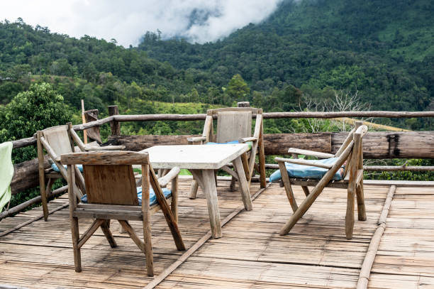 istock chairs in a wooden terrace natural hill background 836059016