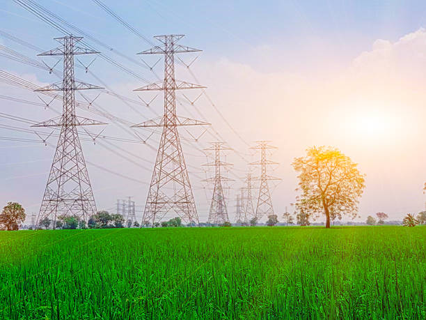 istock High-voltage towers and brightest sunsets. 836061496