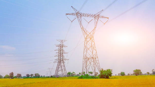 istock High-voltage towers and brightest sunsets. 836061808