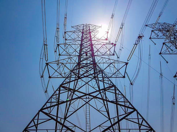 istock High-voltage towers and brightest sunsets. 836061826