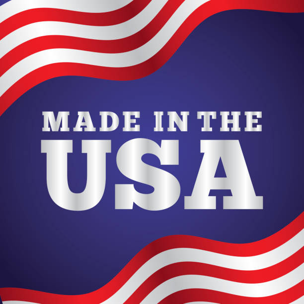 die usa-design made in - usa made in the usa industry striped stock-grafiken, -clipart, -cartoons und -symbole