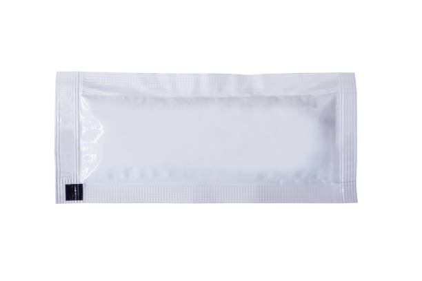 blank sachet packaging for food and cosmetic isolated on white