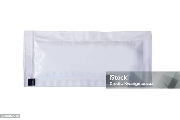 Blank Sachet Packaging For Food And Cosmetic Isolated On White Stock Photo - Download Image Now