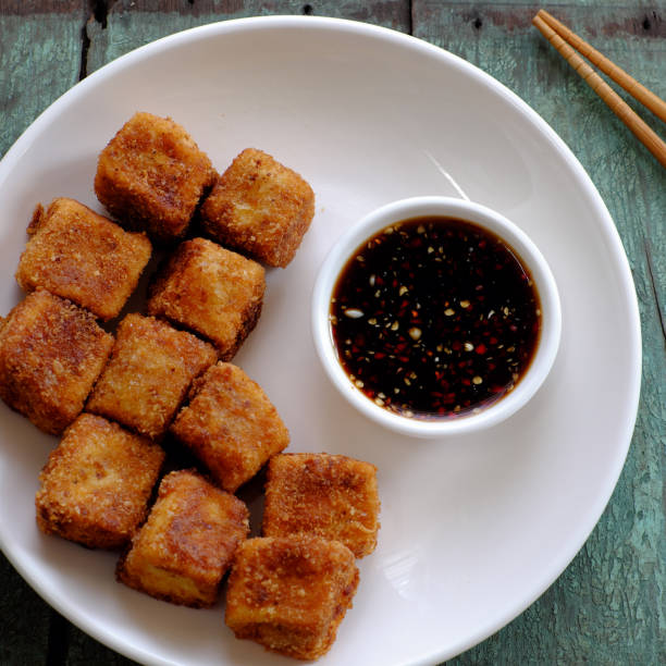 istock vegetarian food, fried tofu 836065300