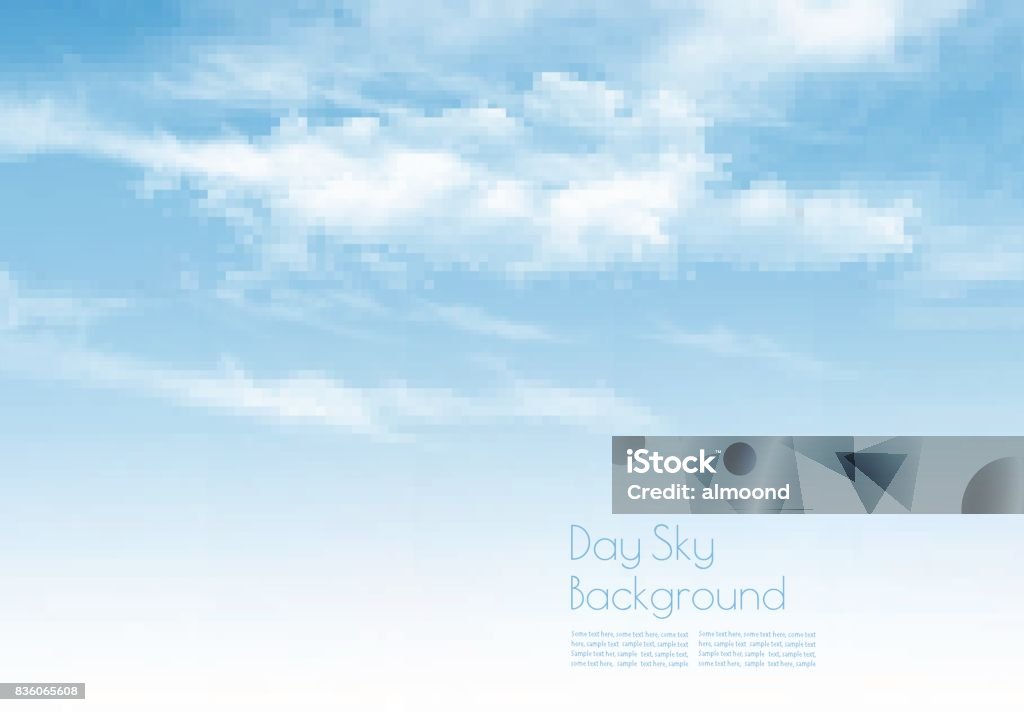 Blue sky with clouds. Nature background. Vector. Cloud - Sky stock vector