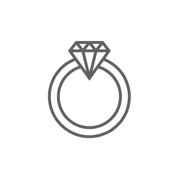 illustrations, cliparts, dessins animés et icônes de icône de la ligne diamond ring - adamant mountains