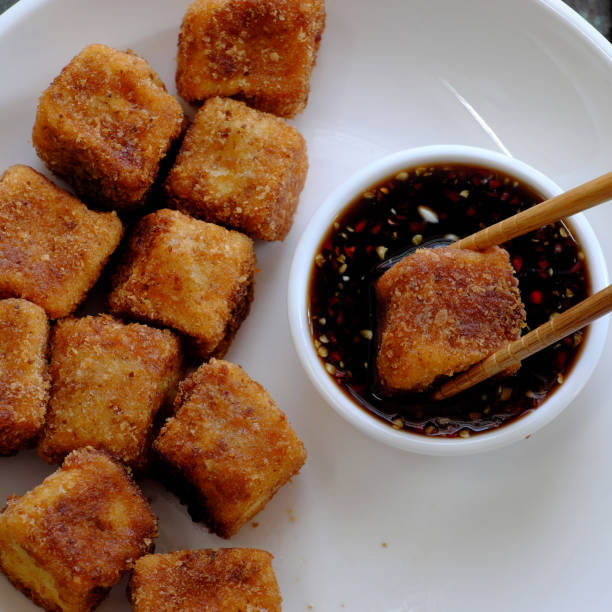 istock vegetarian food, fried tofu 836074286